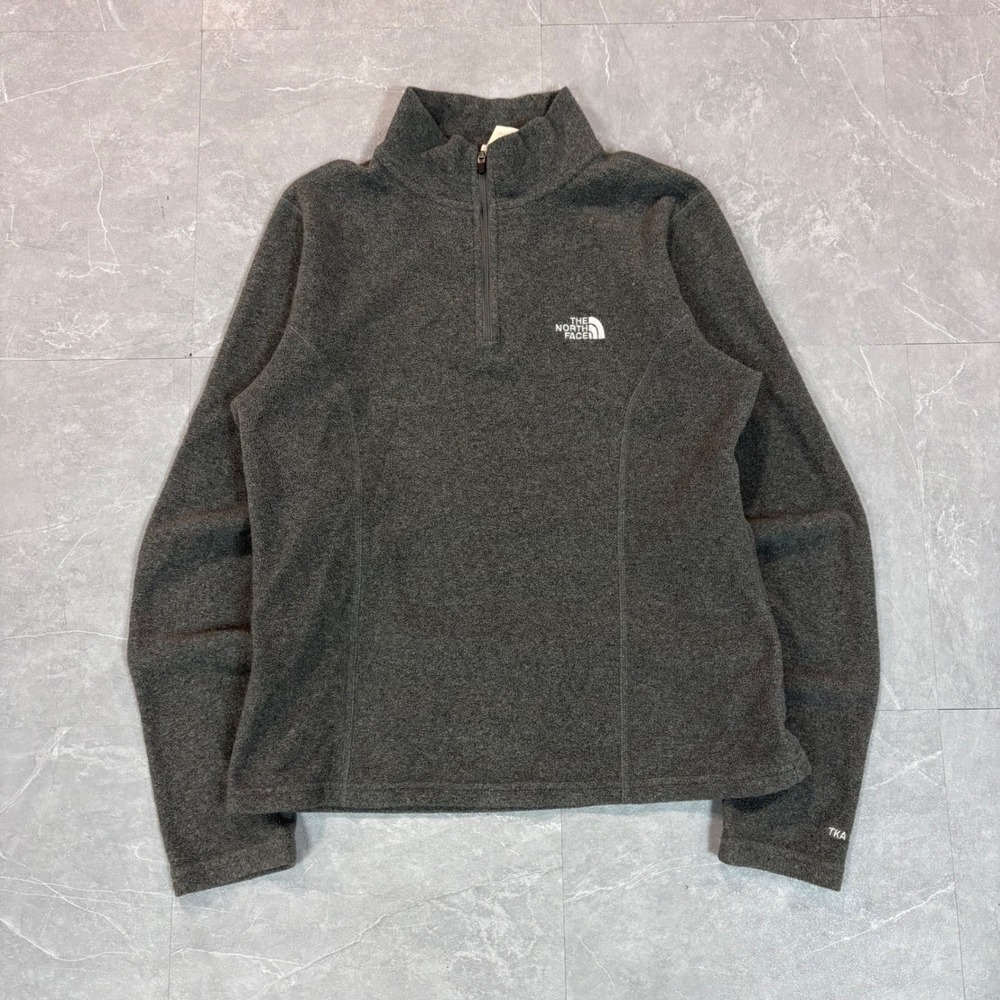 The North Face TKA 100 Womens Small Gray Quarter Zip Fleece Pullover Jacket